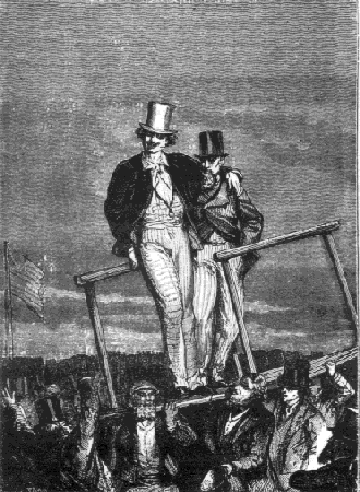 El estrado fue levantado en alto